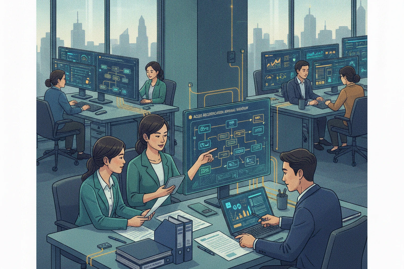 Client Account Management: Access Recertification Review editorial illustration