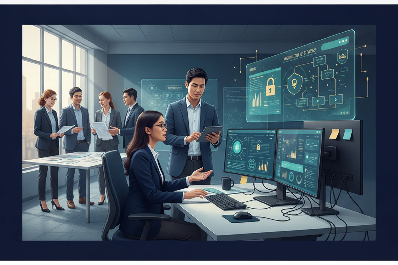 Client Account Management: Work Queue Ownership editorial illustration