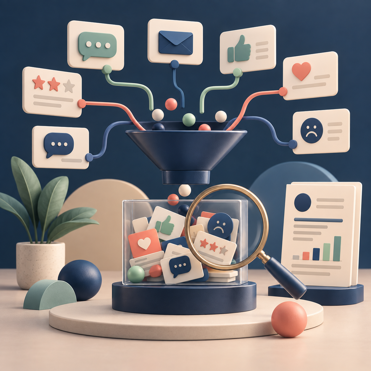 Whose client feedback reaches the account review? editorial illustration